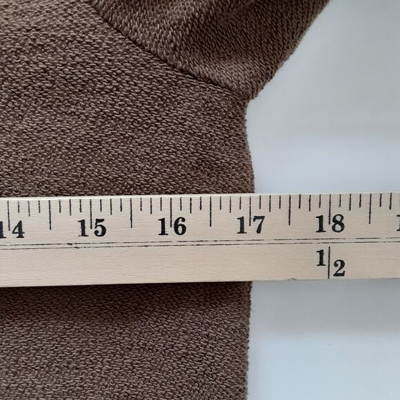 Lauren Ralph Lauren Terry Pullover Sweatshirt Chocolate Brown Quilted Equestrian - Picture 6 of 8